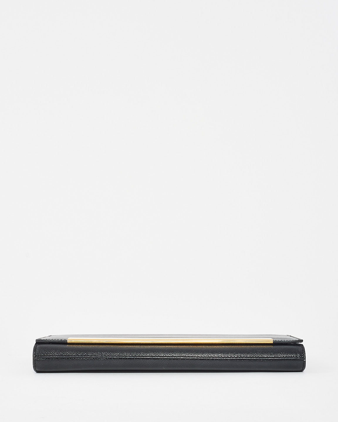 Saint Laurent Black Grained Leather Lutetia Flap Clutch