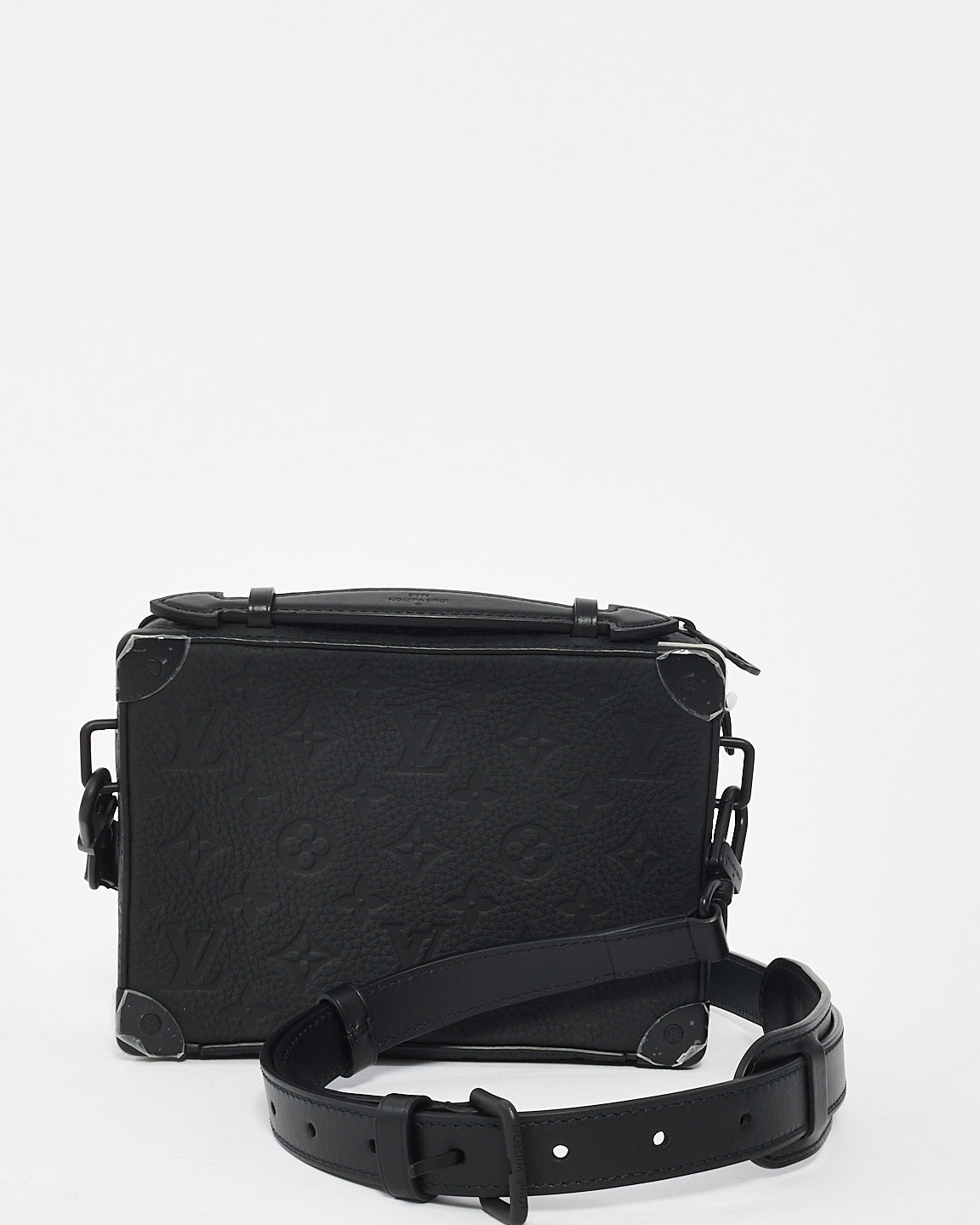 Louis Vuitton Black Monogram Embossed Taurillon Leather Soft Handle Trunk Crossbody