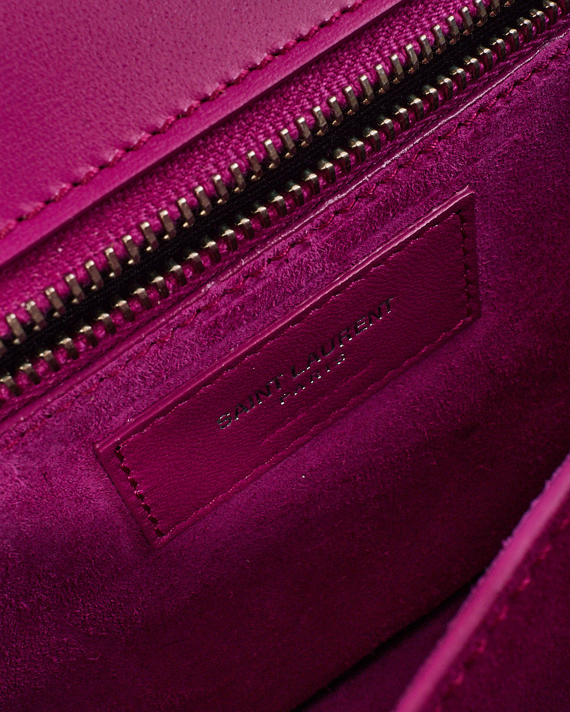 Saint Laurent Fuchsia Pink Smooth Box Leather Le Carre Bag