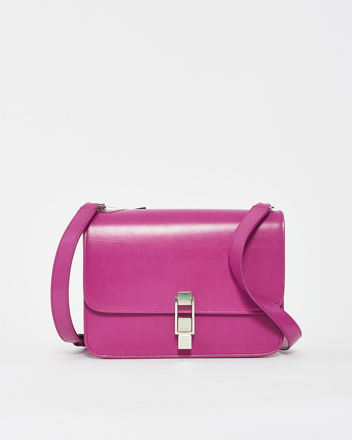 Saint Laurent Fuchsia Pink Smooth Box Leather Le Carre Bag