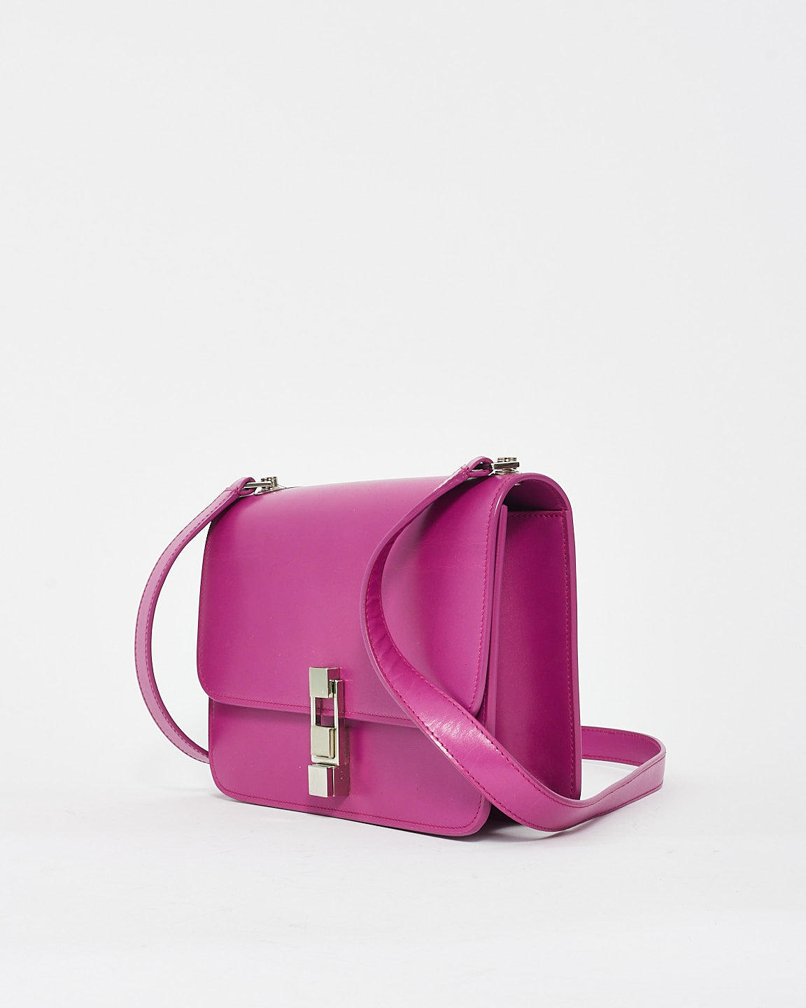 Saint Laurent Fuchsia Pink Smooth Box Leather Le Carre Bag