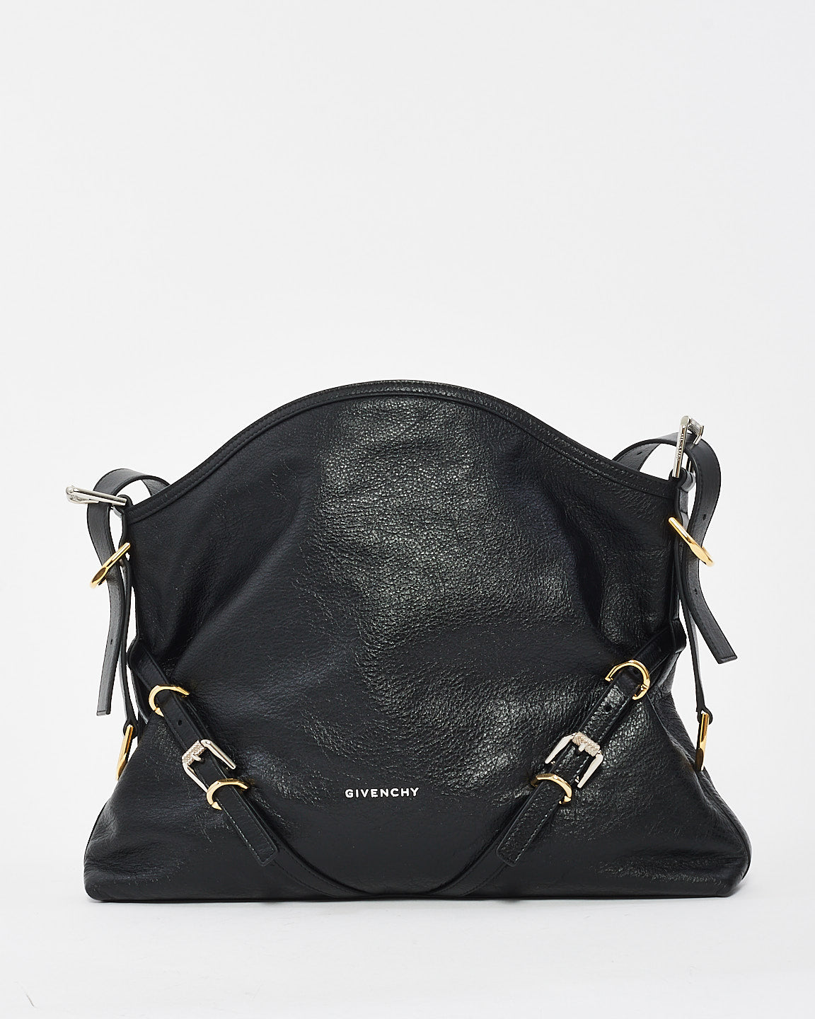 Givenchy Black Leather Voyou Medium Shoulder Bag