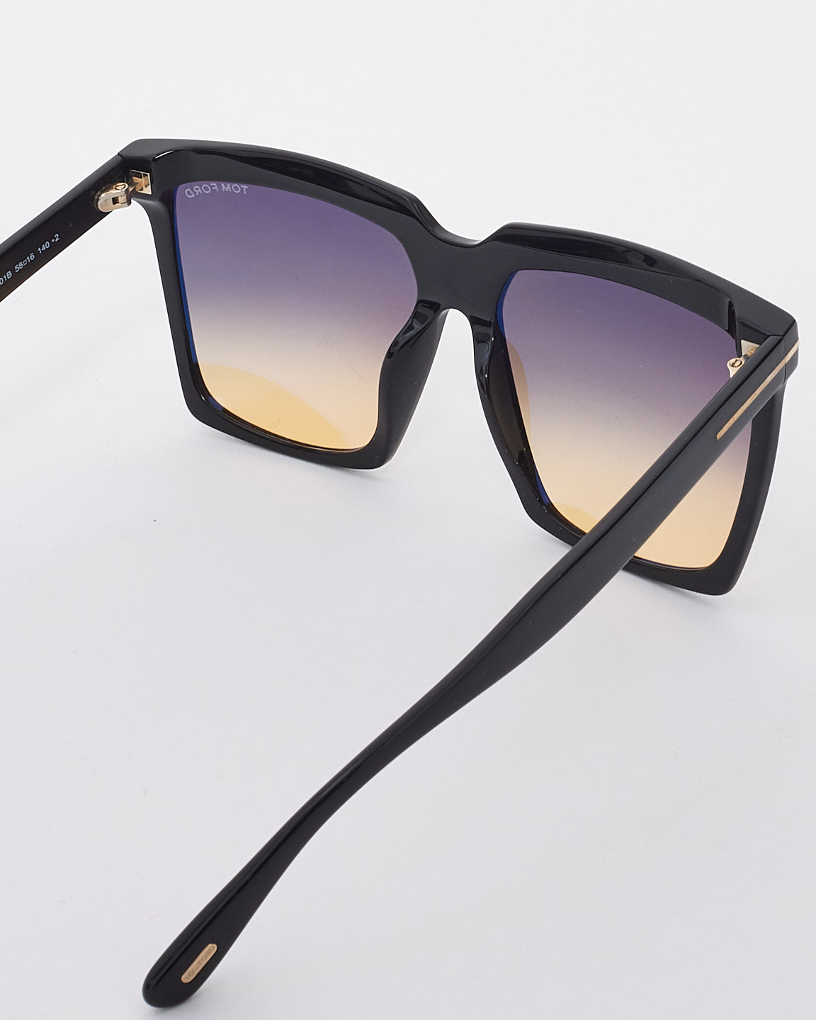 Tom Ford Black Acetate Square Frame Sabrina Oversize Sunglasses - TF764