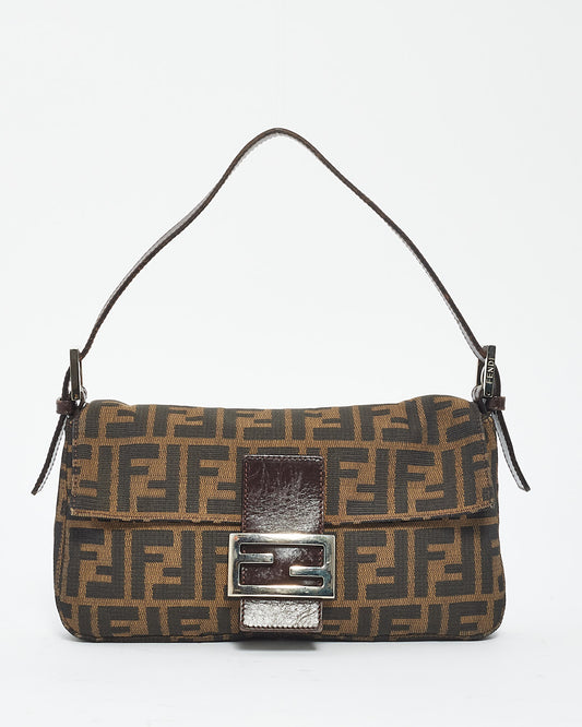 Fendi Brown Zucca Print Canvas Baguette Shoulder Bag