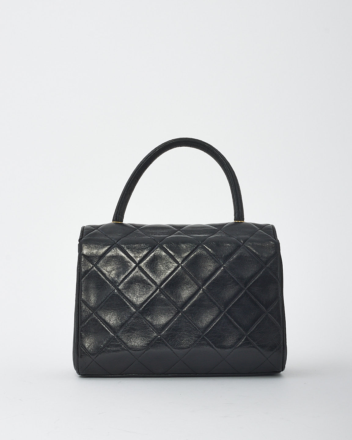 Chanel Vintage Black Lambskin Leather Kelly Bag