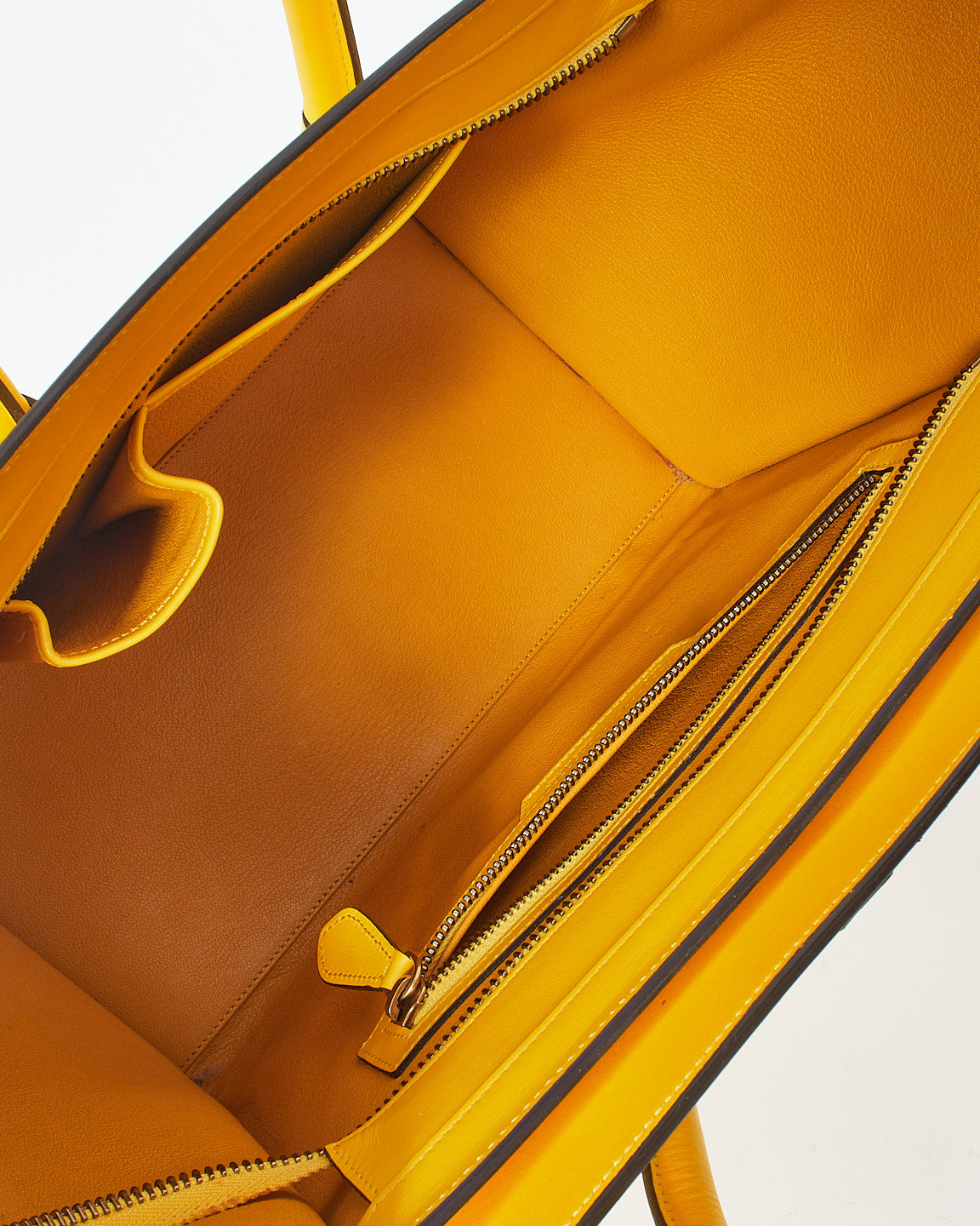 Celine Yellow Leather Mini Luggage Tote