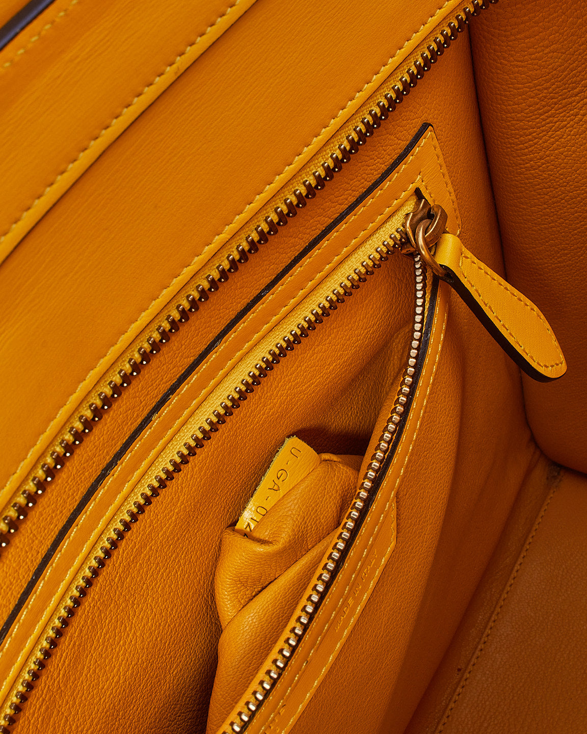 Celine Yellow Leather Mini Luggage Tote