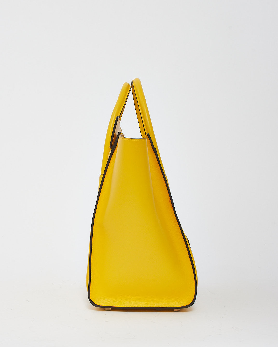 Celine Yellow Leather Mini Luggage Tote