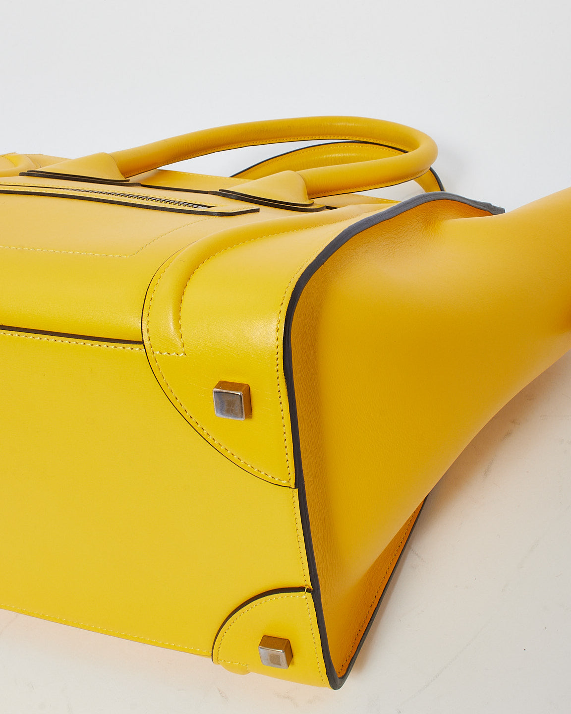 Celine Yellow Leather Mini Luggage Tote