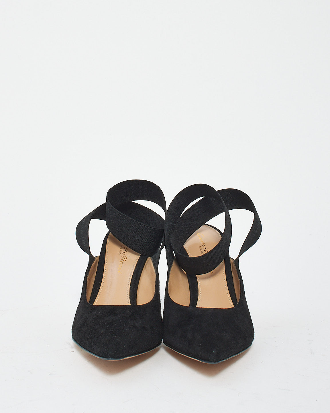 Gianvito Rossi Black Suede Point Toe Heel - 35