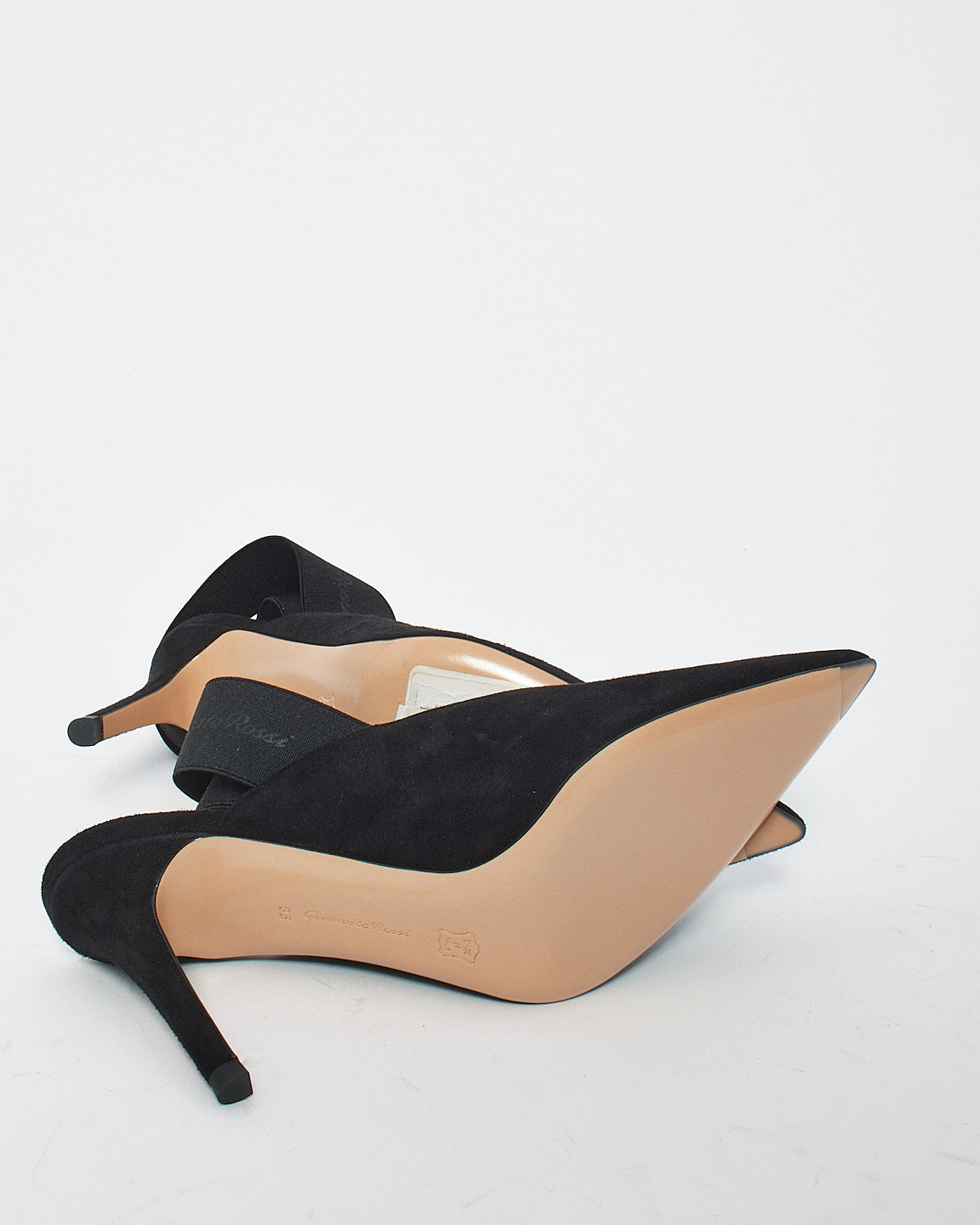 Gianvito Rossi Black Suede Point Toe Heel - 35