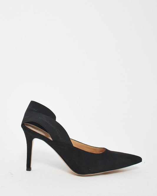 Gianvito Rossi Black Suede Point Toe Heel - 35