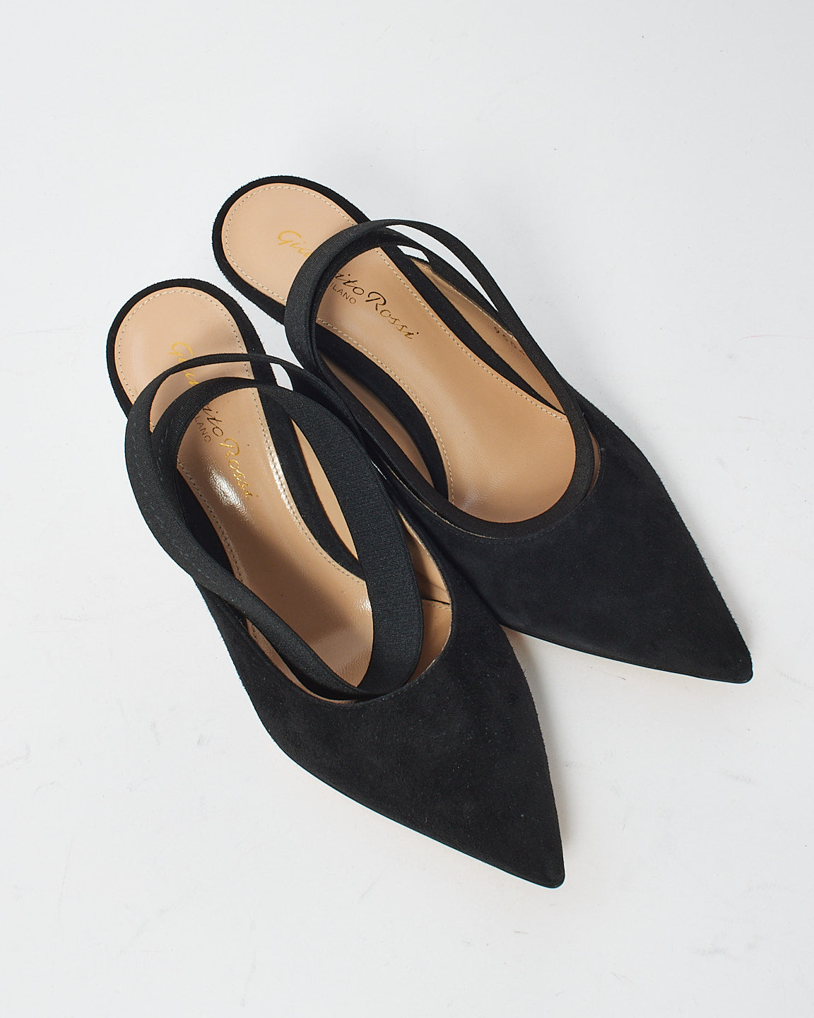 Gianvito Rossi Black Suede Point Toe Heel - 35