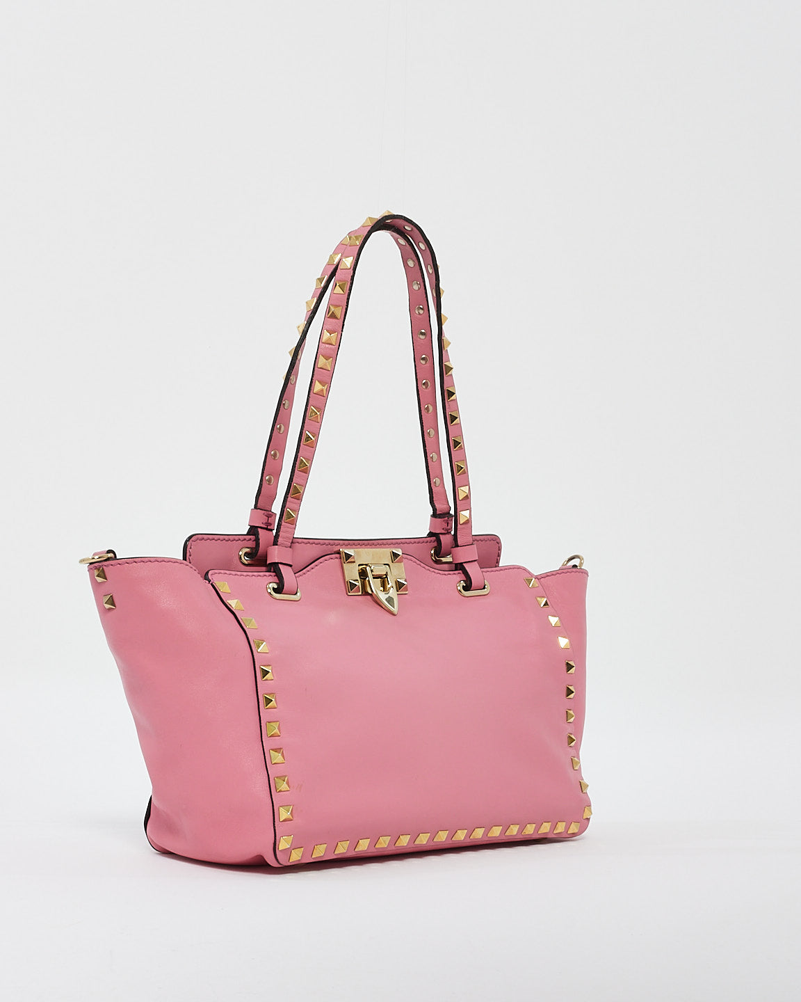 Sac cabas Rockstud en cuir rose Valentino