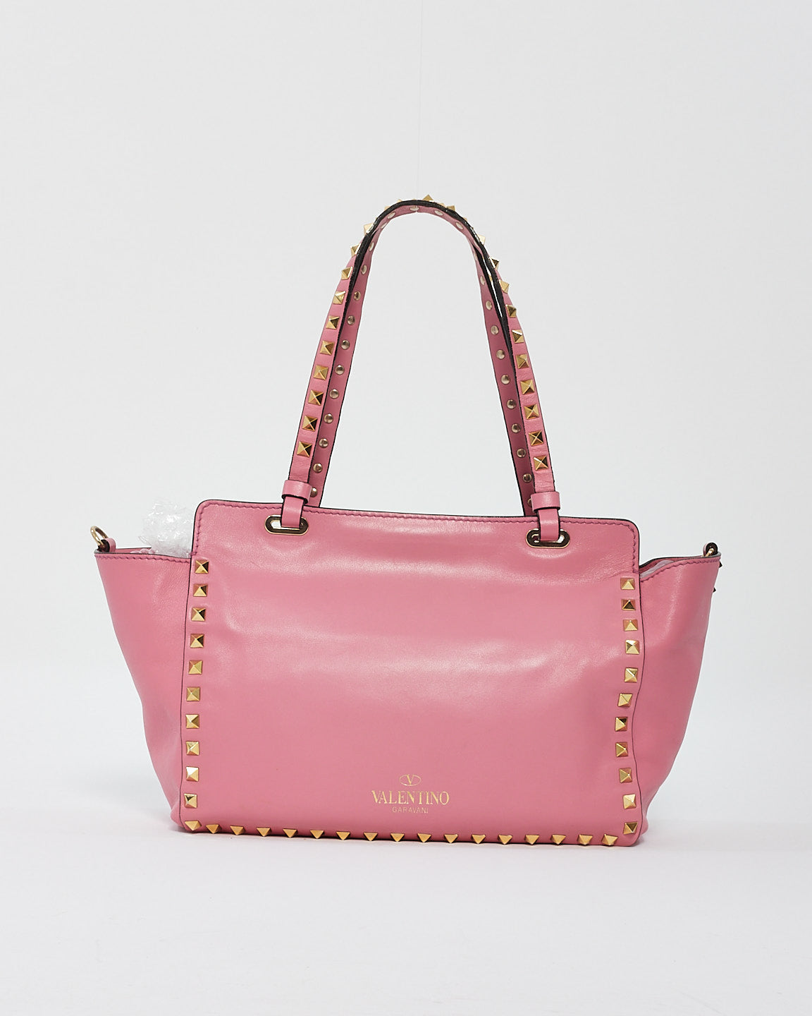 Sac cabas Rockstud en cuir rose Valentino