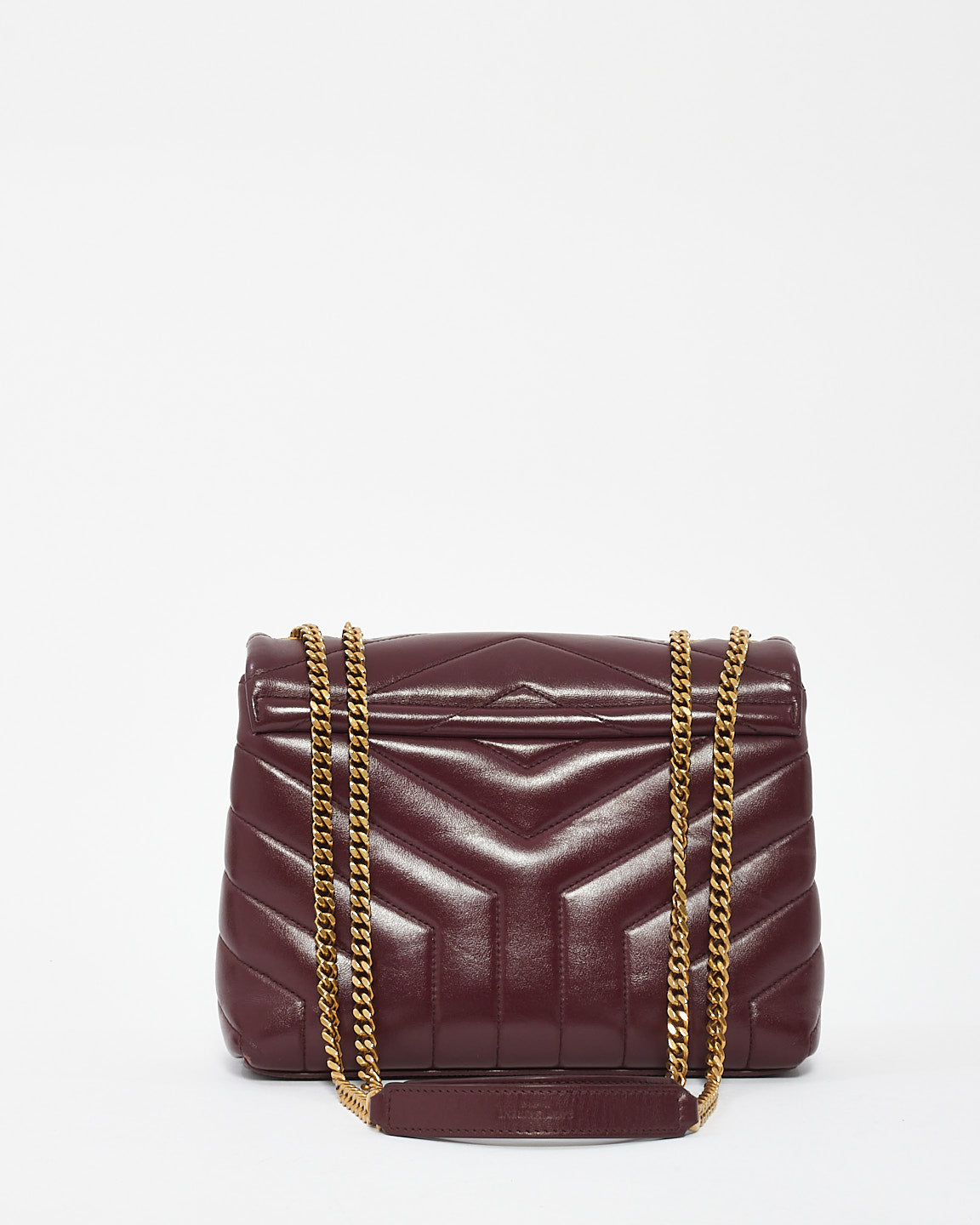 Saint Laurent Burgundy Matlassé Leather Small Loulou Shoulder Bag