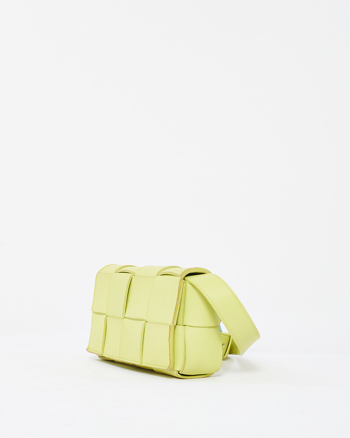 Bottega Neon Green Leather Mini Cassette Bag