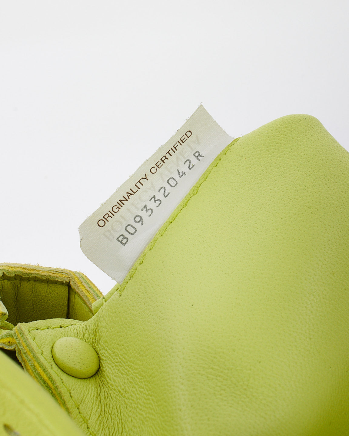 Bottega Neon Green Leather Mini Cassette Bag