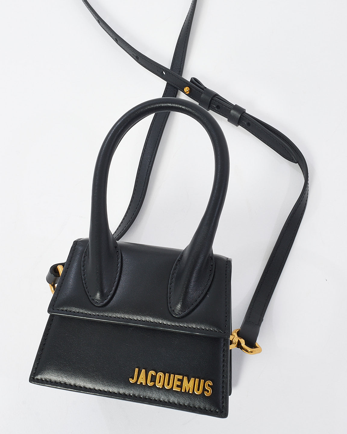 Jacquemus Black Leather Mini  
Le Chiquito
 Bag