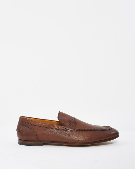 Gucci Men
s Brown Leather Horsebit Loafers - 7