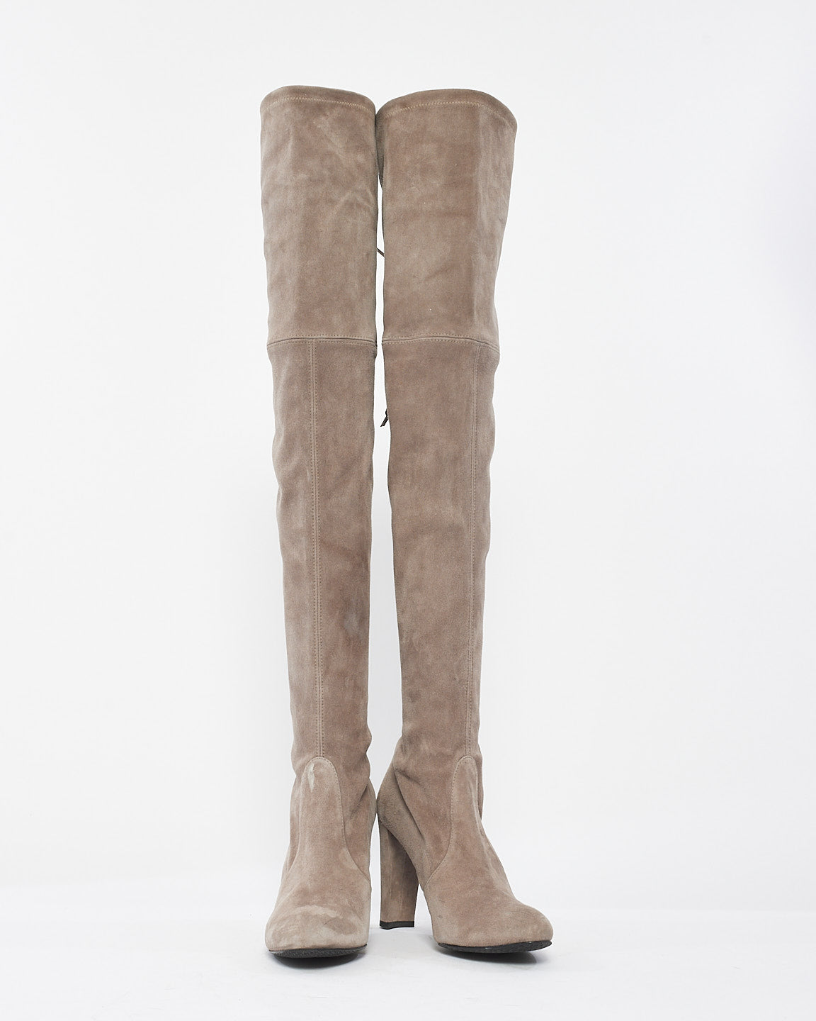 Stuart Weitzman Grey Suede Highland Stretch Suede Over-The-Knee Boots - 7