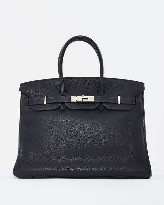 Hermès Bleu Nuit Togo Leather Birkin 35 with Palladium Hardware