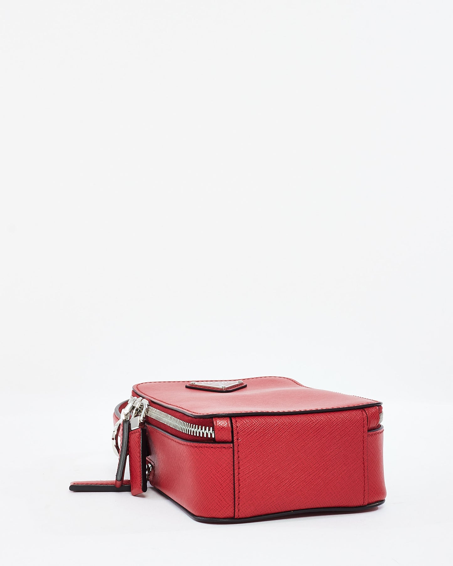 Prada Red Saffiano Leather Brique Vertical Crossbody Bag