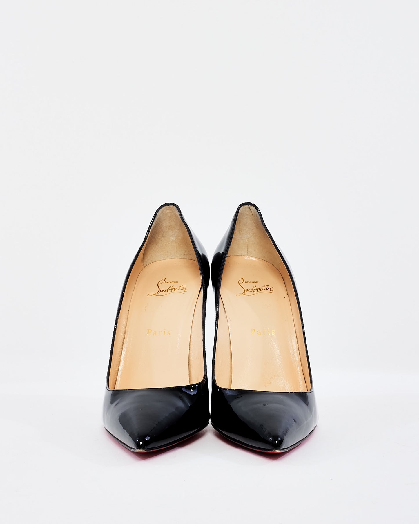 Christian Louboutin Black Patent Leather Decollette Pumps - 41