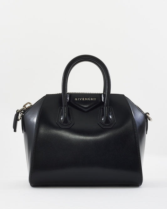 Givenchy Black Glazed Leather Mini Antigona Bag