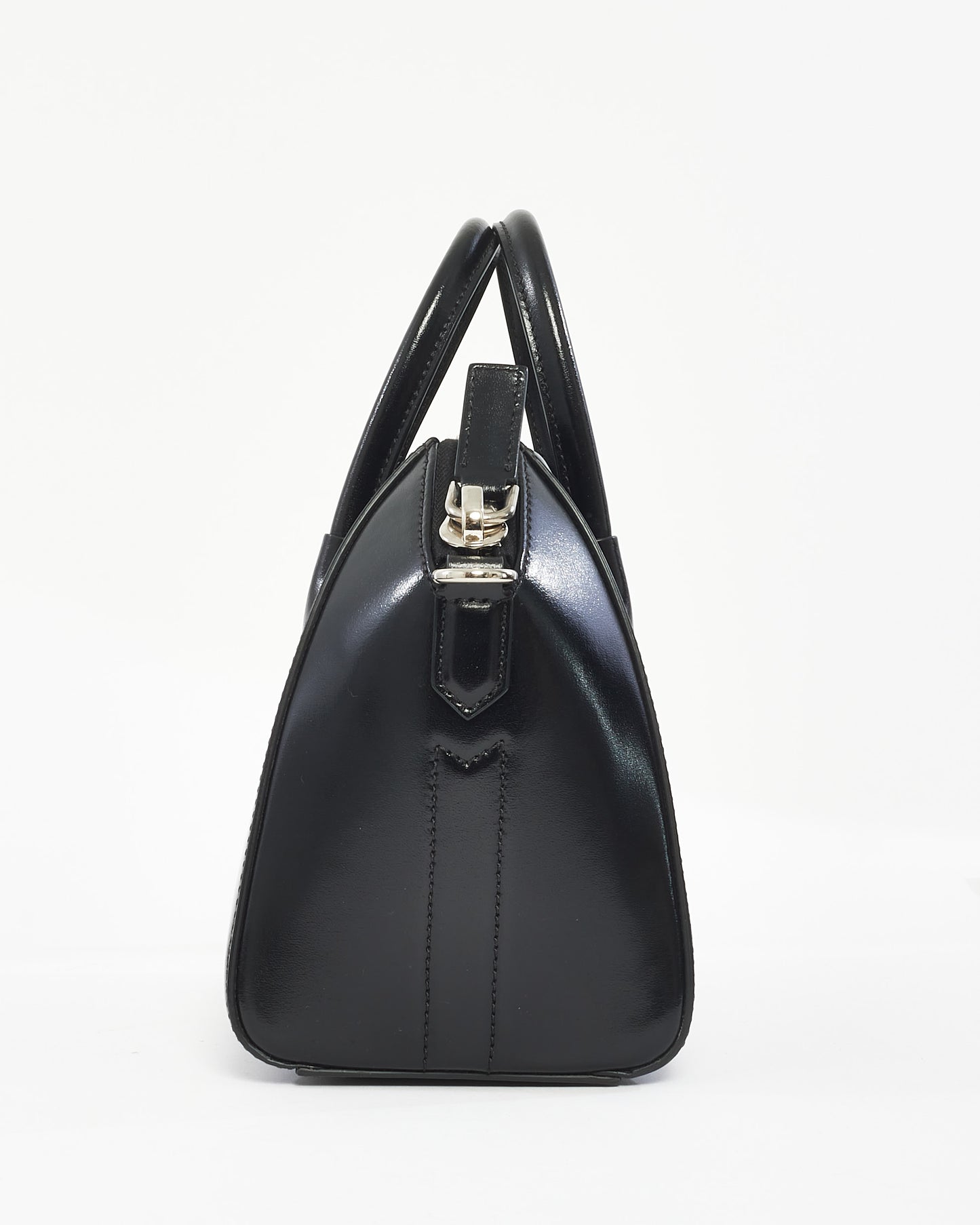 Givenchy Black Glazed Leather Mini Antigona Bag