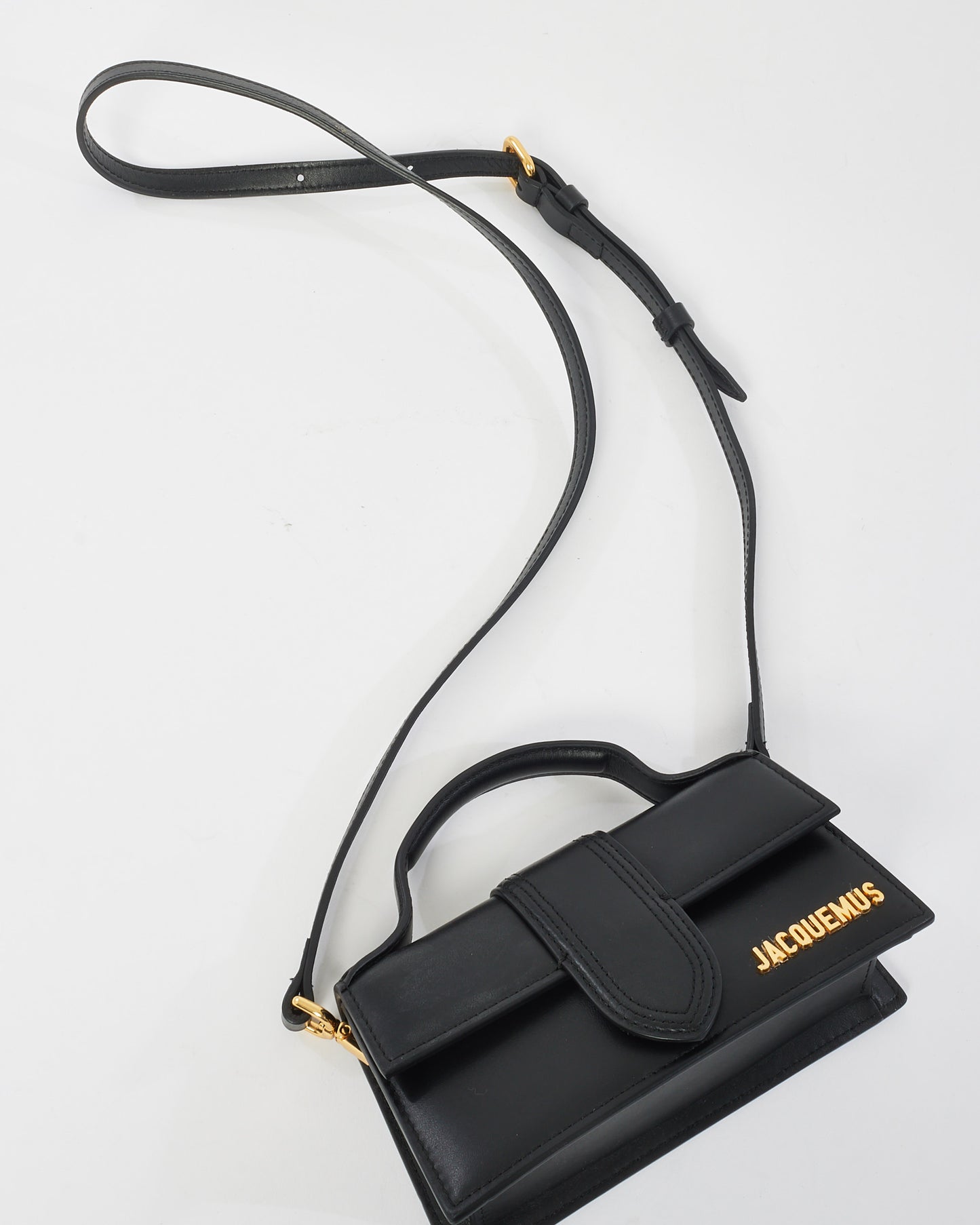 Jacquemus Black Leather Le Bambino Mini Clutch Bag