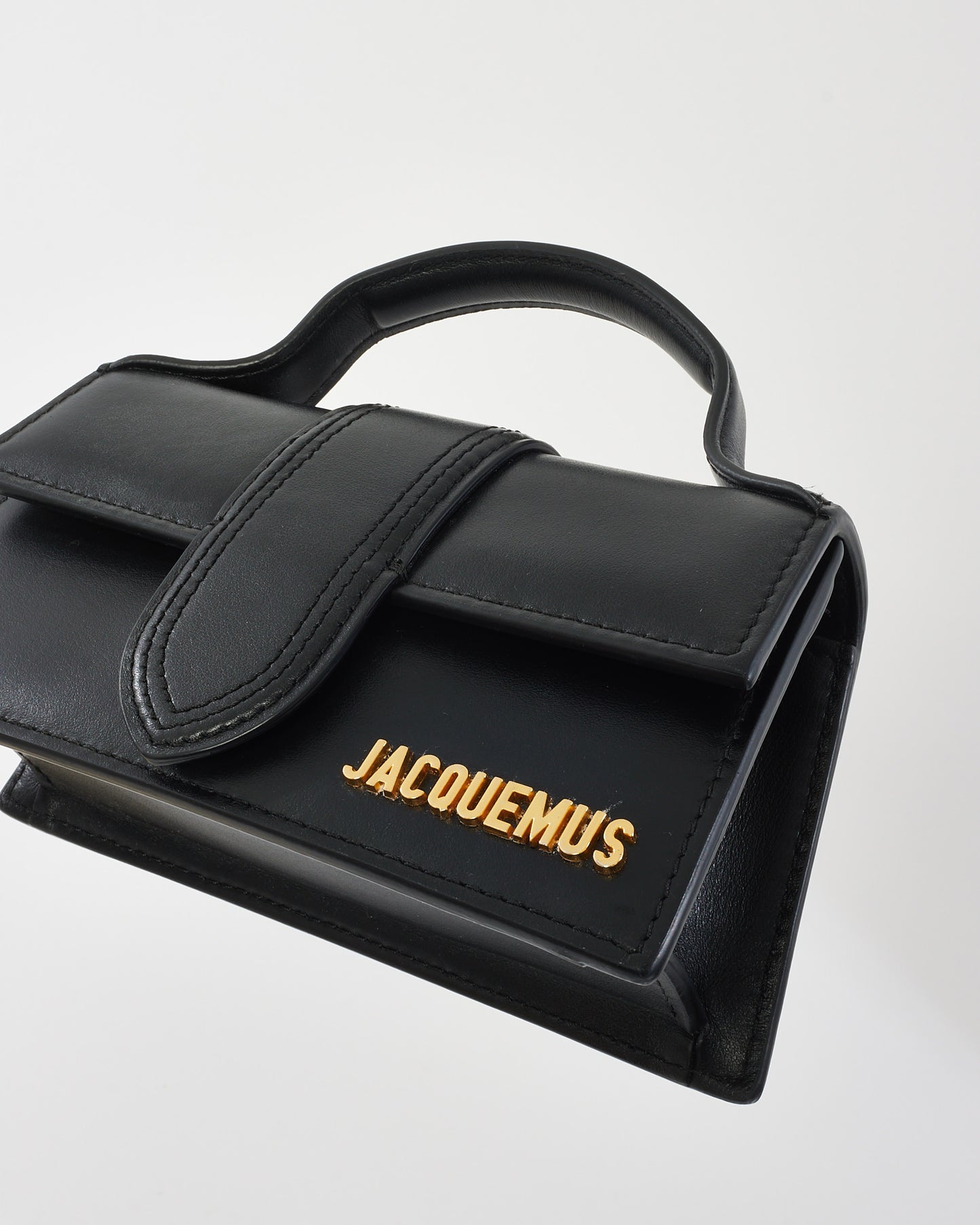 Jacquemus Black Leather Le Bambino Mini Clutch Bag