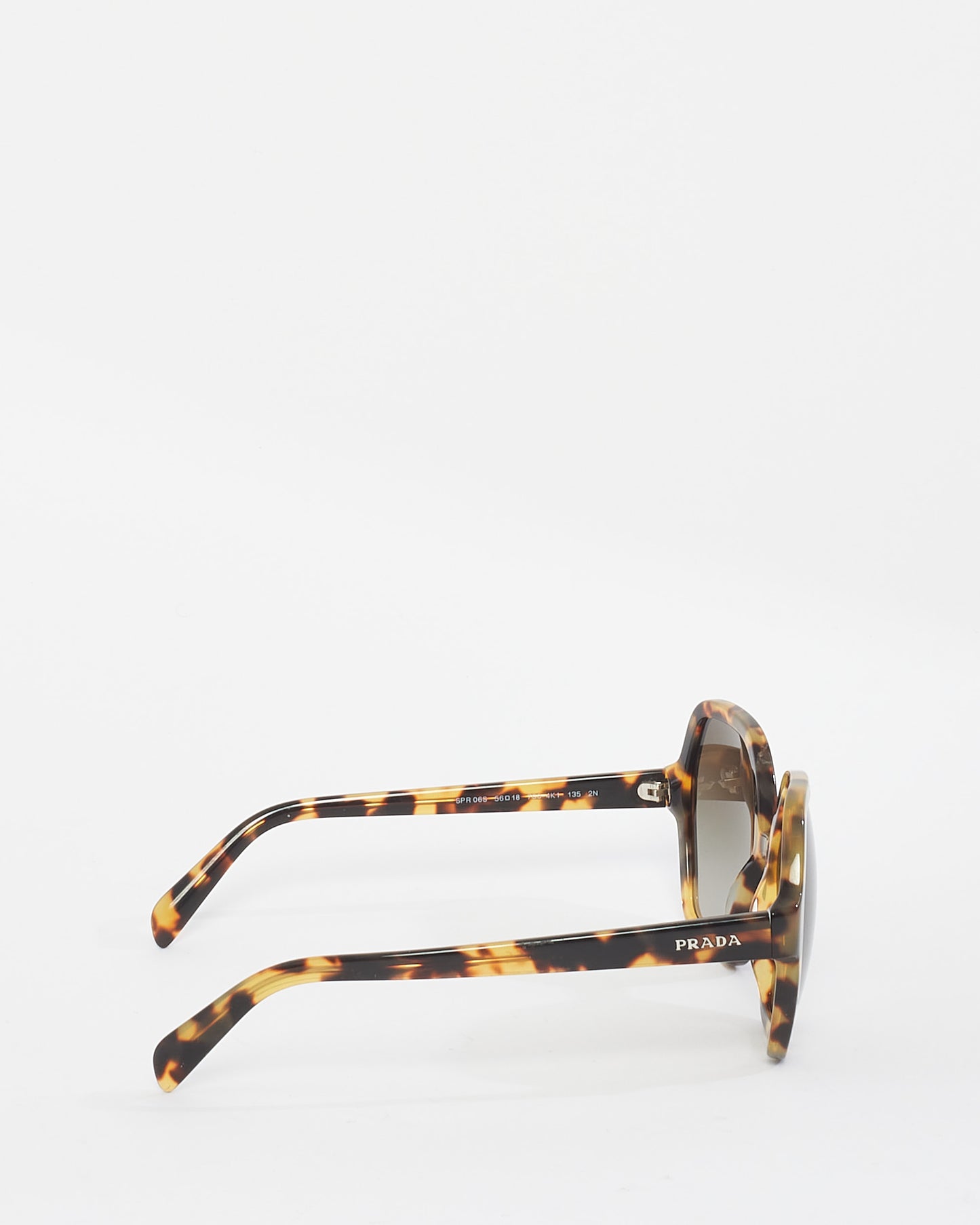 Prada Brown Tortoise Acetate  Hexagon Frame Sunglasses - SPR06S