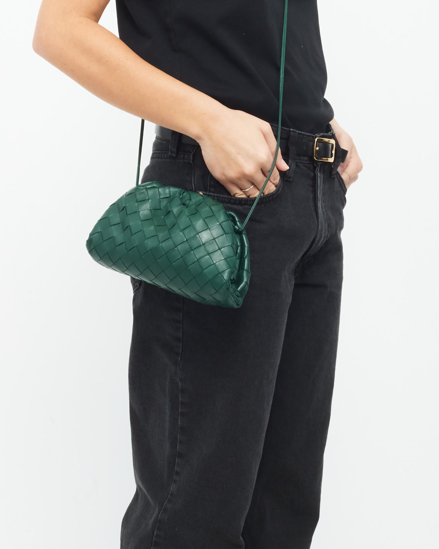 Bottega Veneta Green Mini Pouch Clutch Crossbody Bag