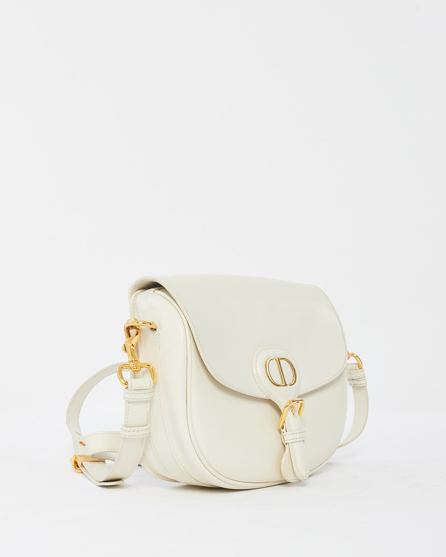 Sac Bobby moyen en cuir lisse blanc cassé Dior