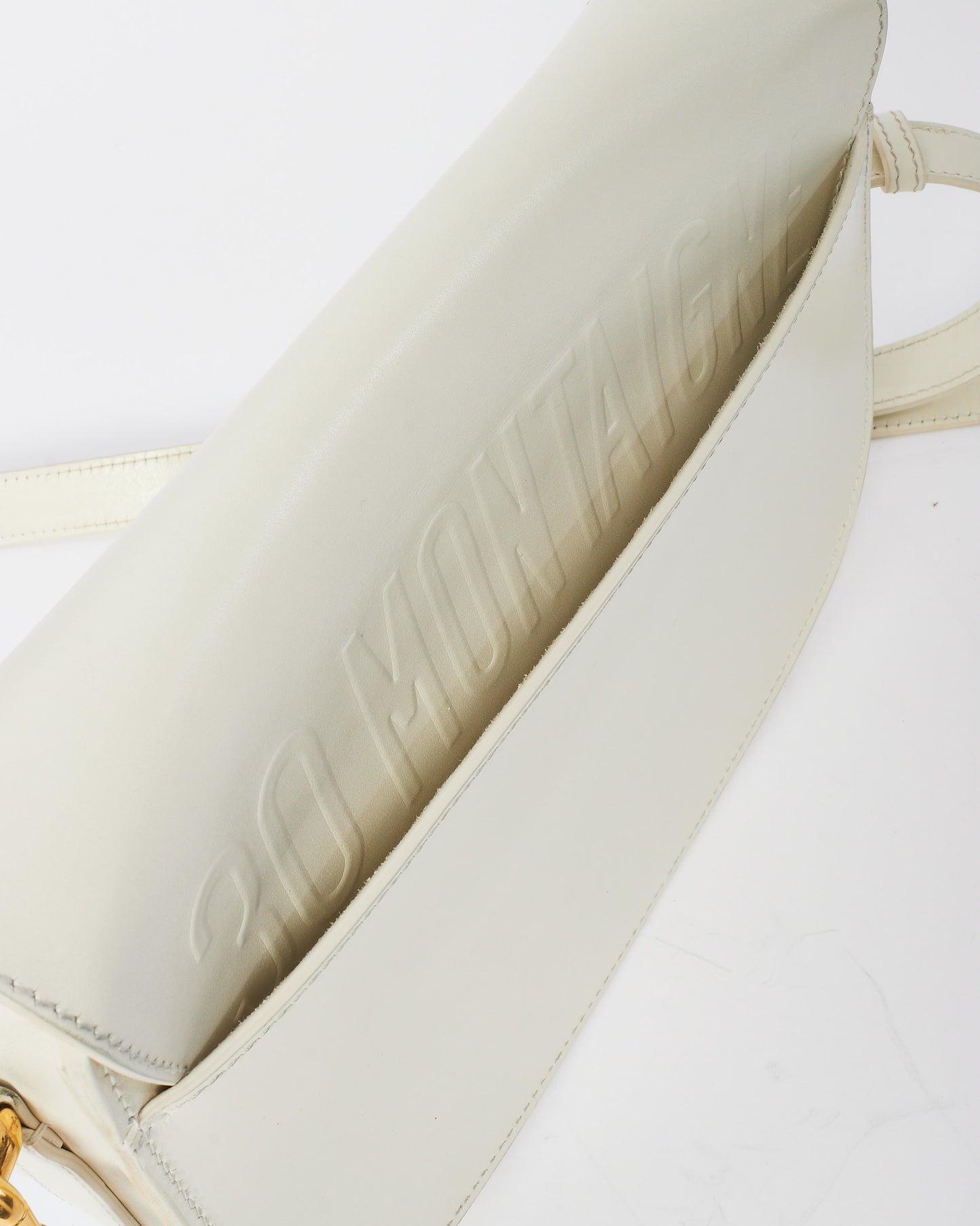 Sac Bobby moyen en cuir lisse blanc cassé Dior