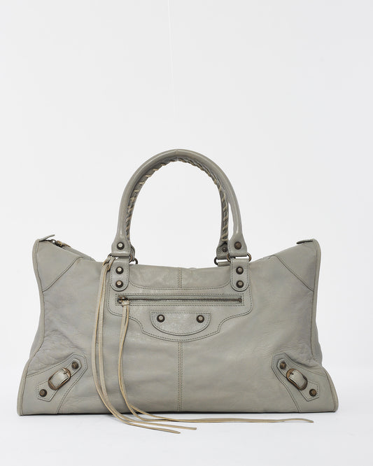 Balenciaga Grey Leather Large Work City Bag