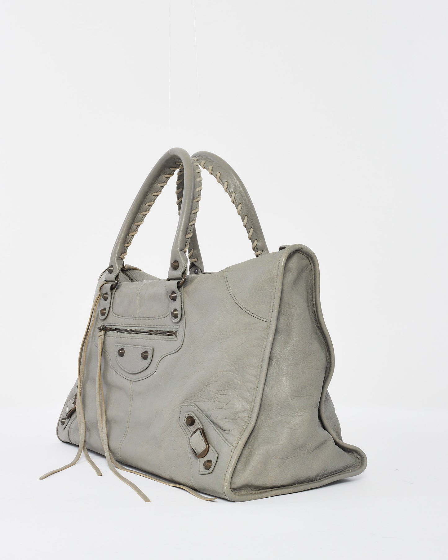 Balenciaga Grey Leather Large Work City Bag