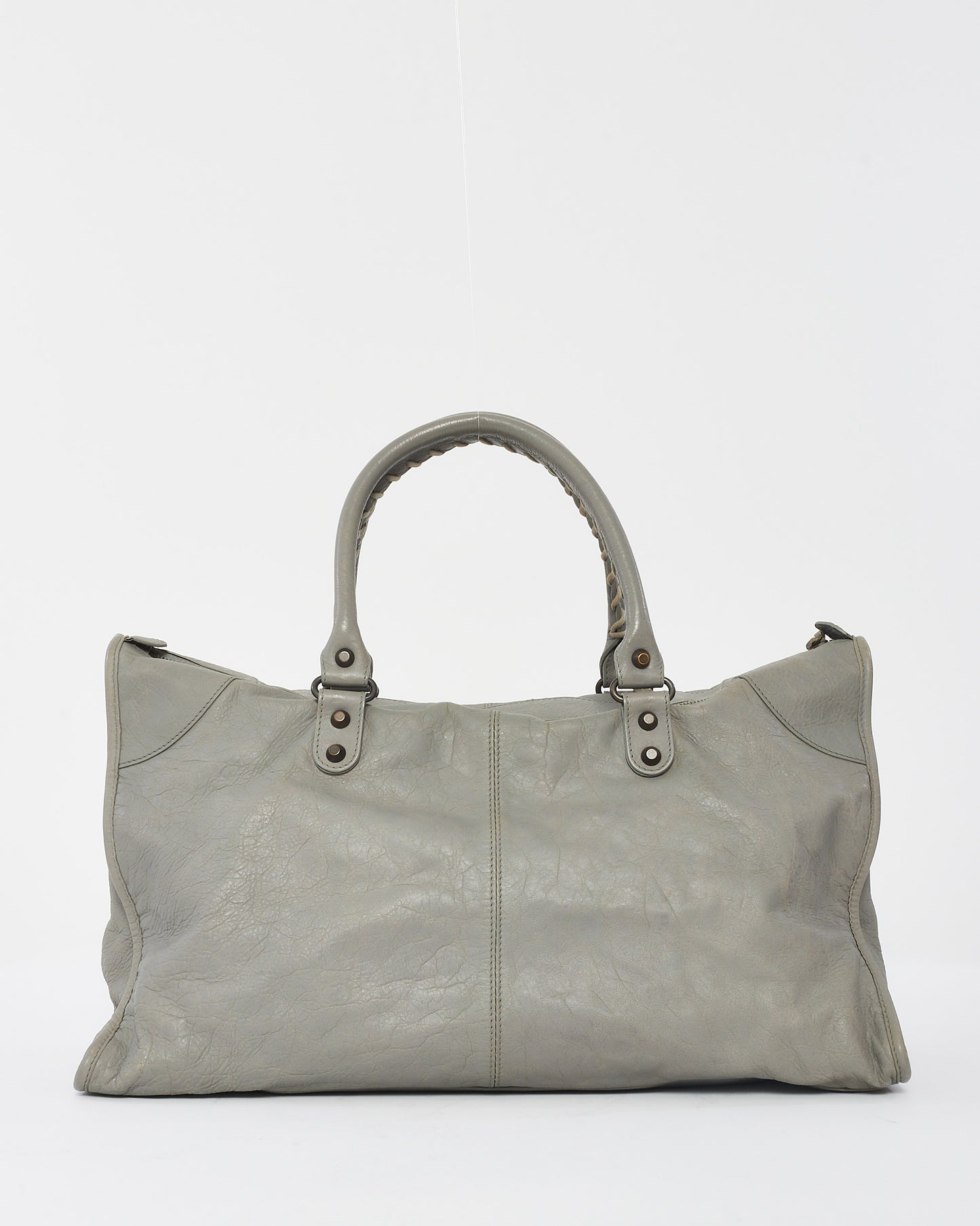 Balenciaga Grey Leather Large Work City Bag