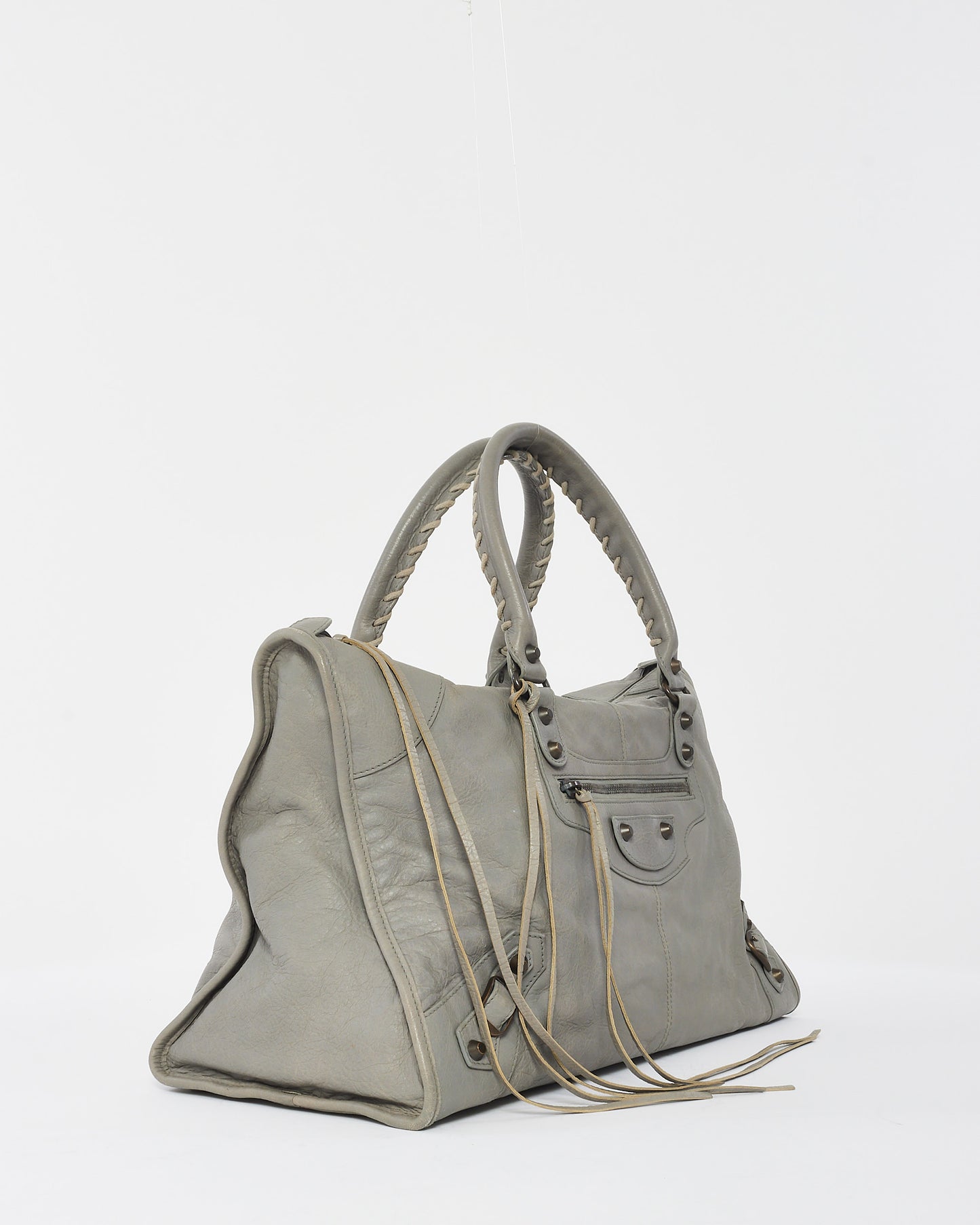 Balenciaga Grey Leather Large Work City Bag