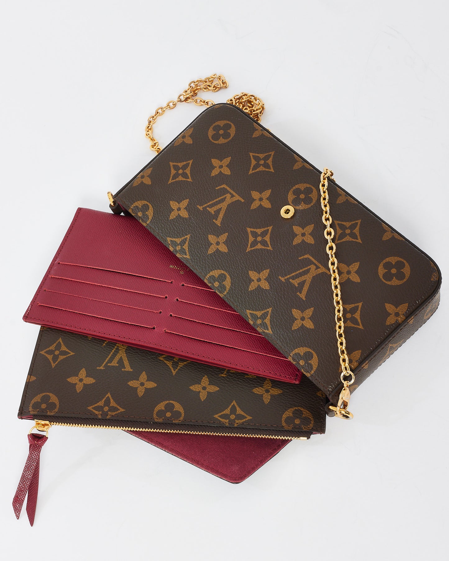 Louis Vuitton Monogram Canvas Félicie Pochette Bag with Chain