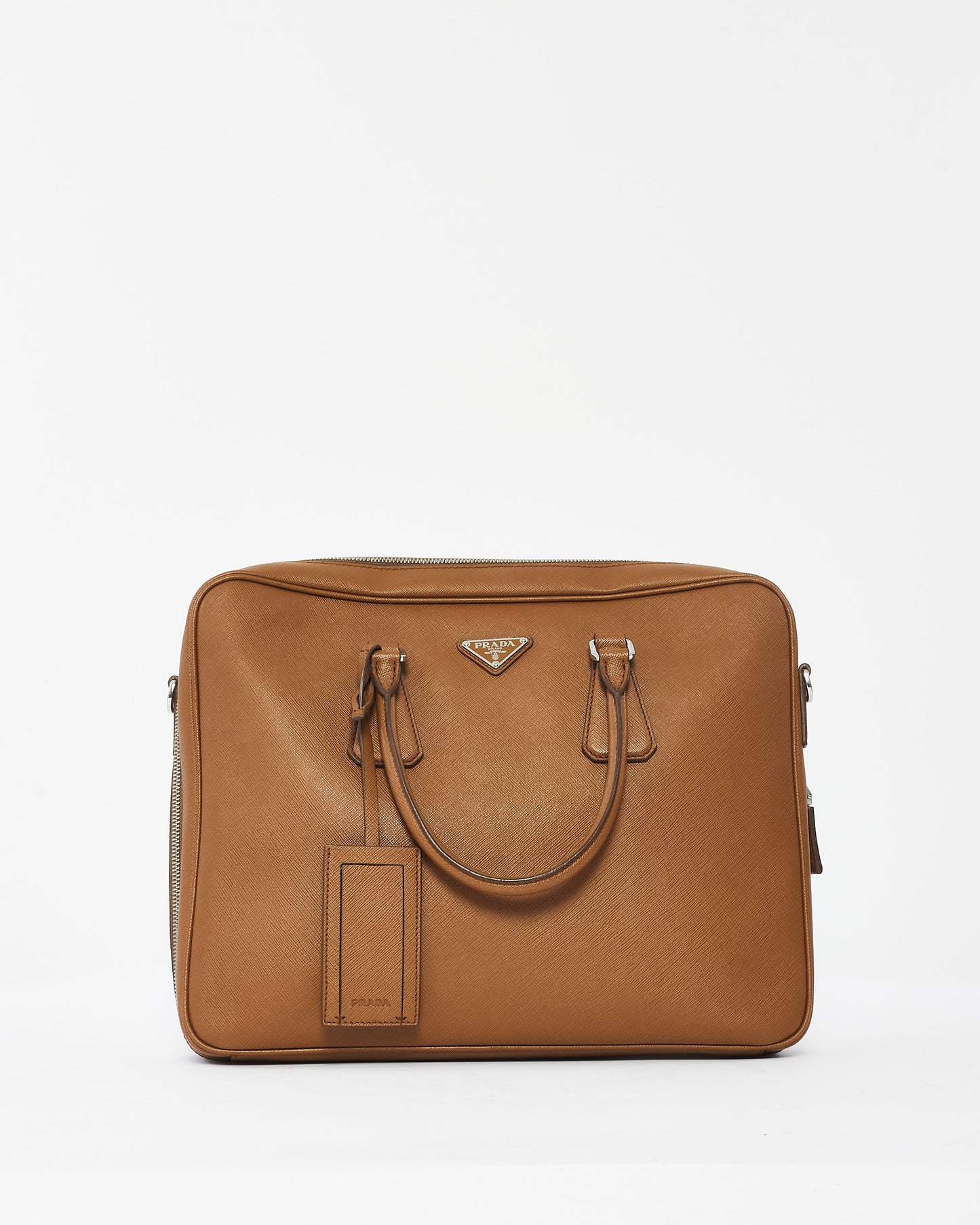 Prada Tan Saffiano Leather Work Bag