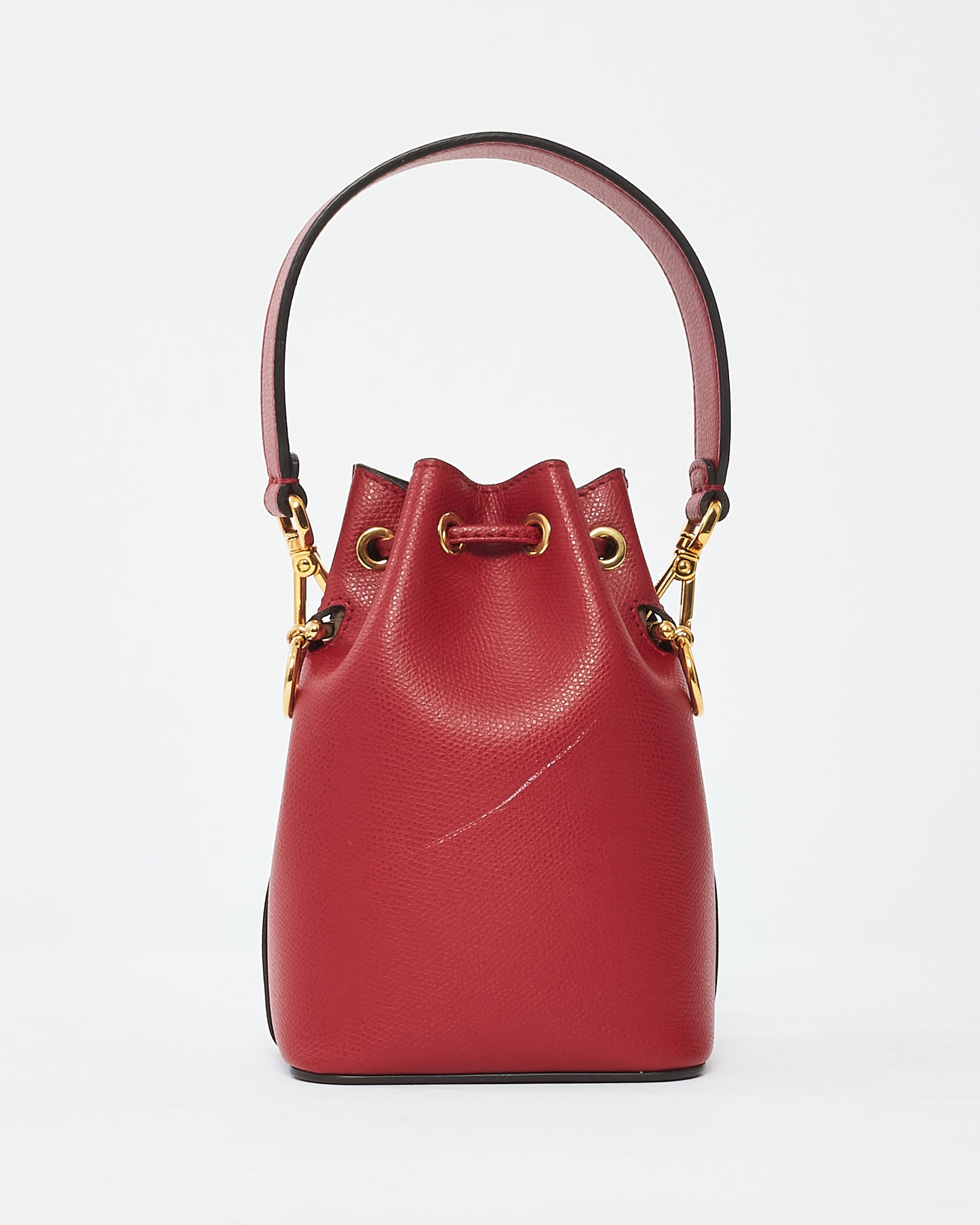 Fendi Red Leather "Mon Tresor" Mini Bucket Bag