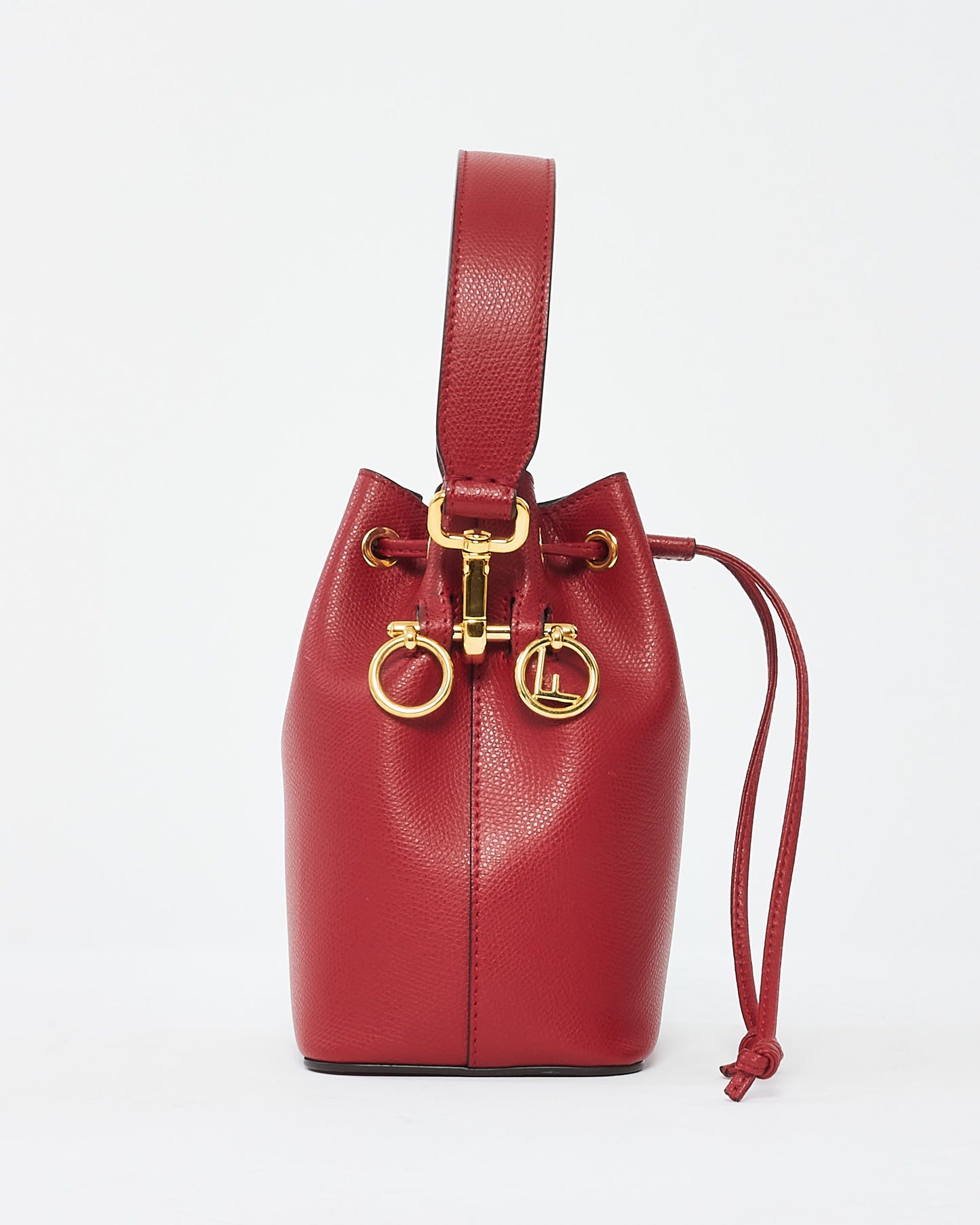 Fendi Red Leather "Mon Tresor" Mini Bucket Bag