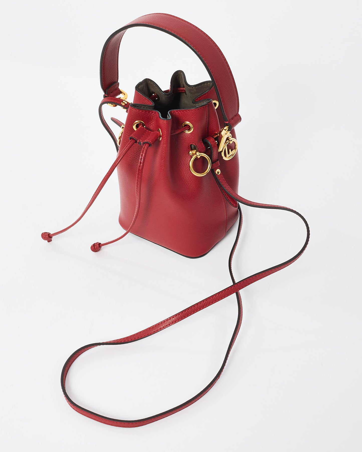 Fendi Red Leather "Mon Tresor" Mini Bucket Bag