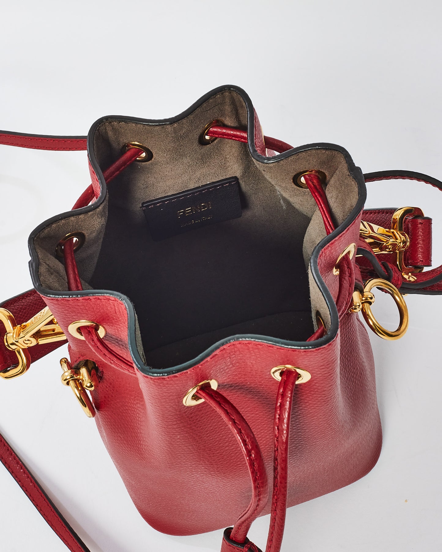 Fendi Red Leather "Mon Tresor" Mini Bucket Bag