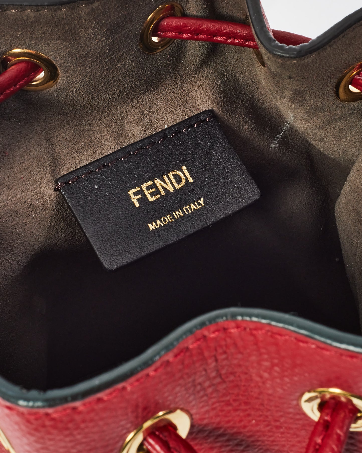 Fendi Red Leather "Mon Tresor" Mini Bucket Bag