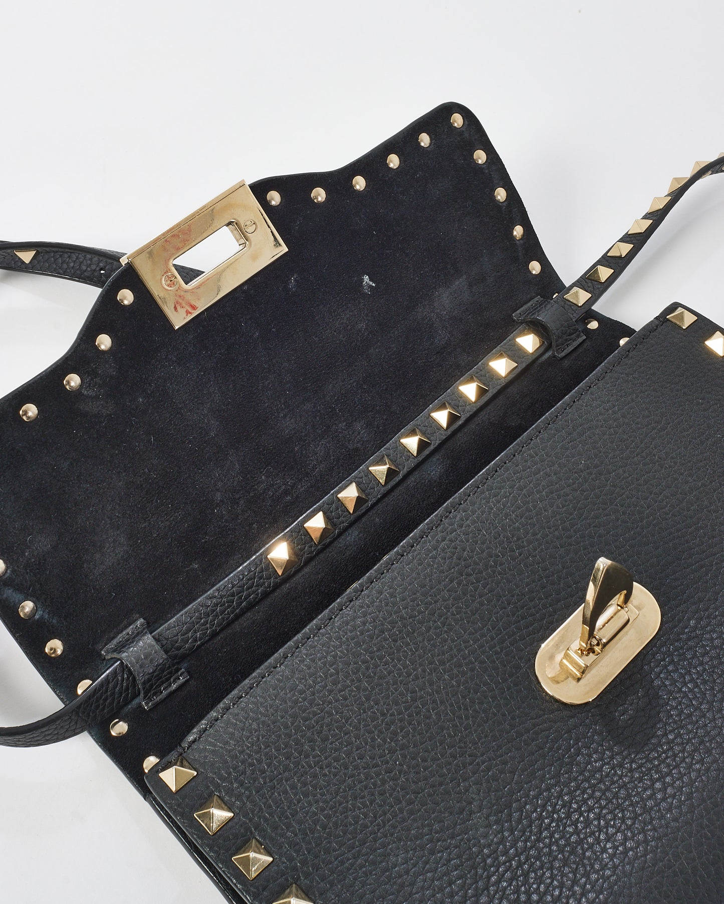 Valentino Black Leather Rockstud Small Crossbody Bag