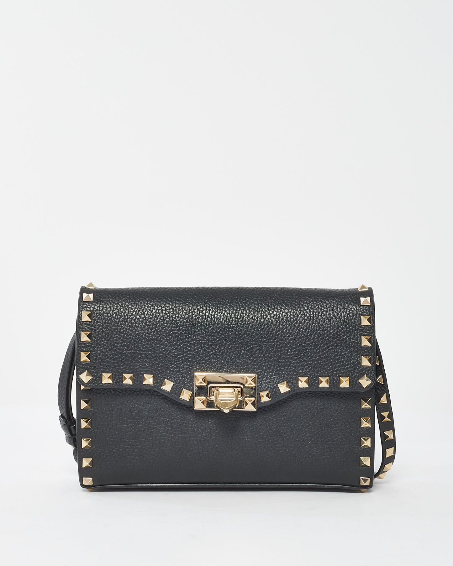 Valentino Black Leather Rockstud Small Crossbody Bag