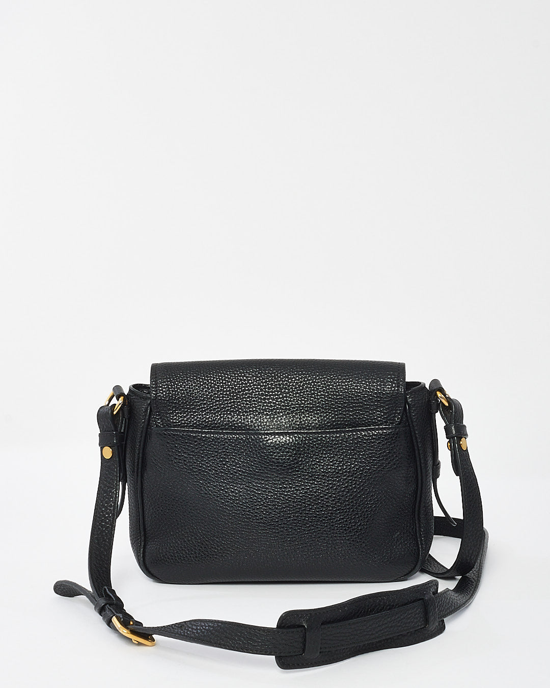 Prada Black Grained Leather Vitello Daino Messenger Bag